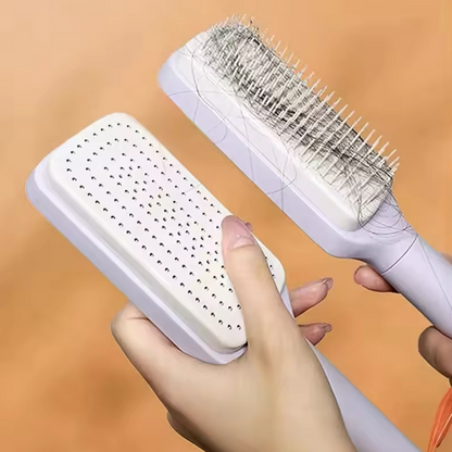 Brosse Démêlante Rotative et Nettoyante - L’Accessoire Ultime pour des Cheveux Soignés !