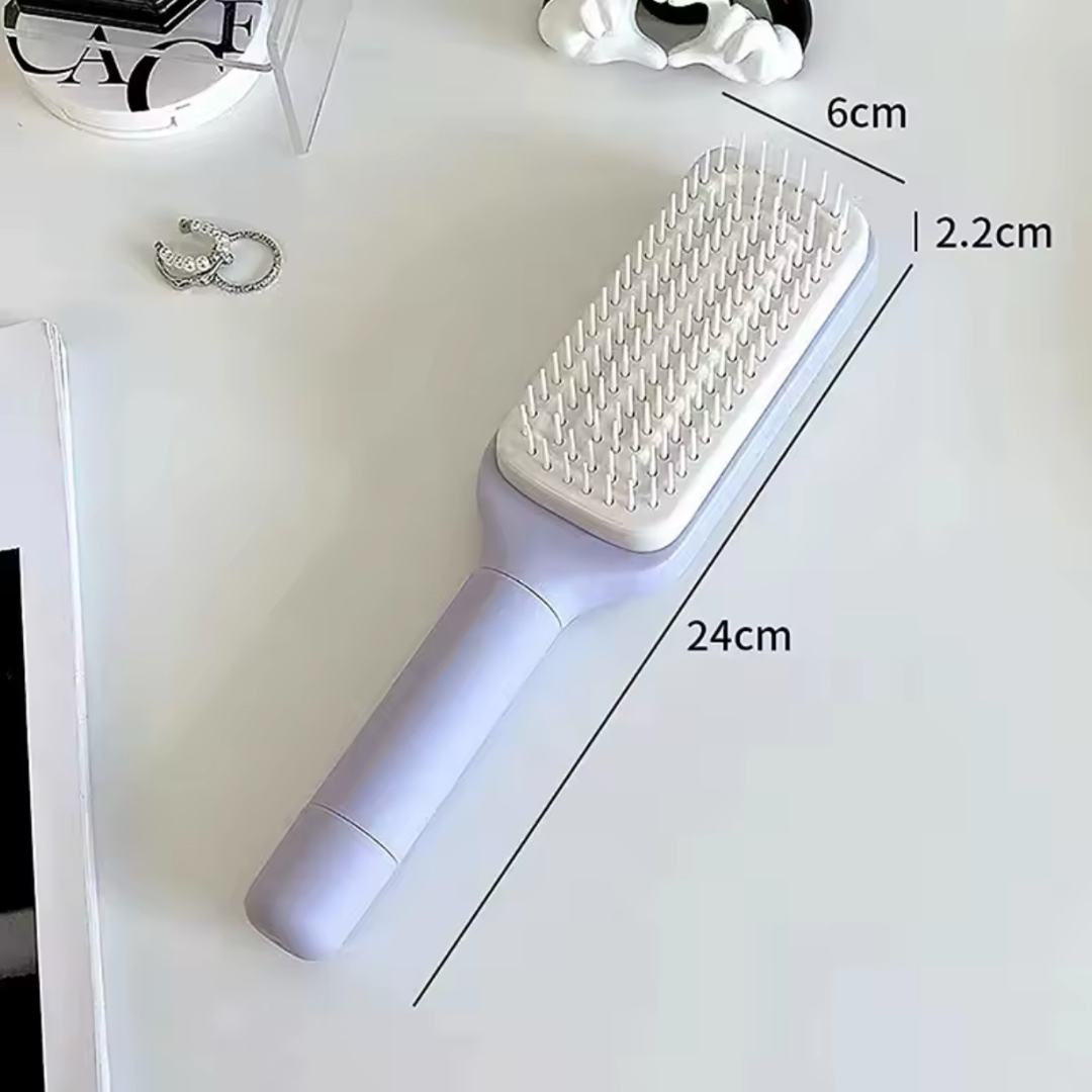 Brosse Démêlante Rotative et Nettoyante - L’Accessoire Ultime pour des Cheveux Soignés !