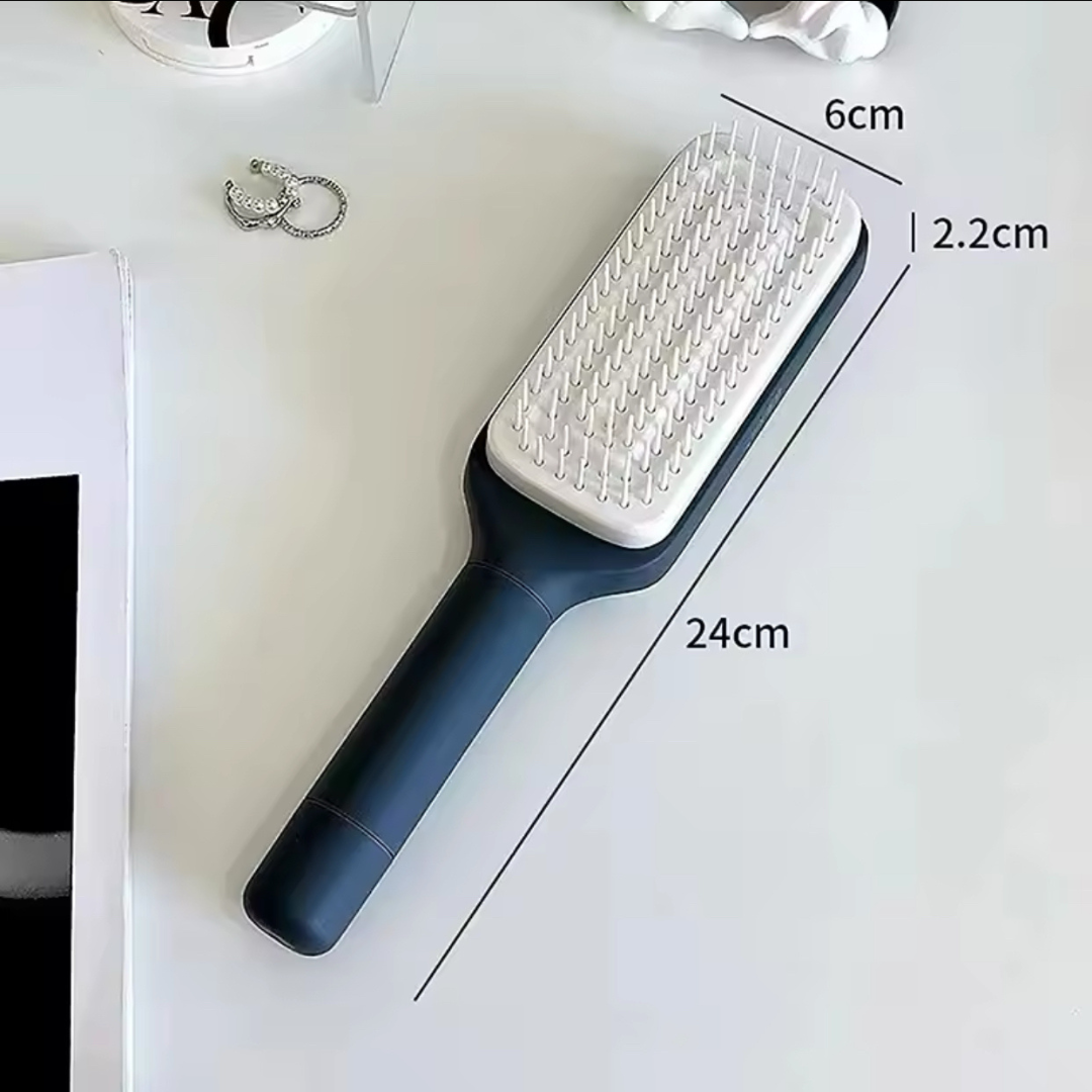 Brosse Démêlante Rotative et Nettoyante - L’Accessoire Ultime pour des Cheveux Soignés !